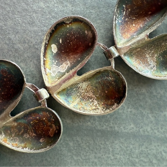 Vintage Coro Teardrop Link Sterling Silver Bracelet - Picture 5 of 5